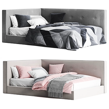 Cozy Corner Platform Bed - Pottery Barn 3D model image 1 