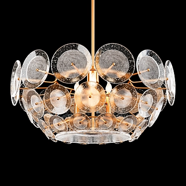  Modern Glass Disc Chandelier 3D model image 1 