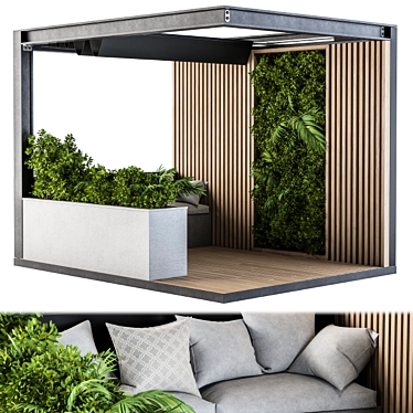 Elevated Oasis: Pergola Garden Furniture 3D model image 1 