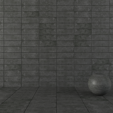 Modern Anthracite Concrete Wall Tiles 3D model image 1 