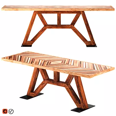 Ethnicity Xxl Wood Table 3D model image 1 