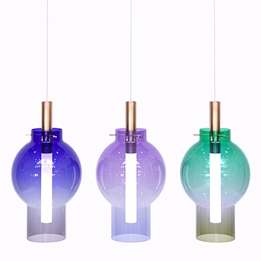 Colorful Glass Pendant Lamp STAVERN - Stylish Lighting Solution 3D model image 1 