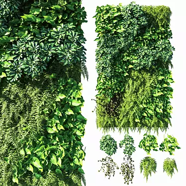 Vertical Green Wall: Stylish Vertical Garden 3D model image 1 