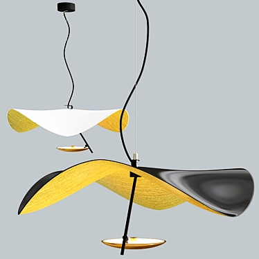Sleek LED Metal Lamp 3D model image 1 