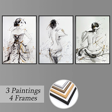 Multiframed Wall Art Set 3D model image 1 