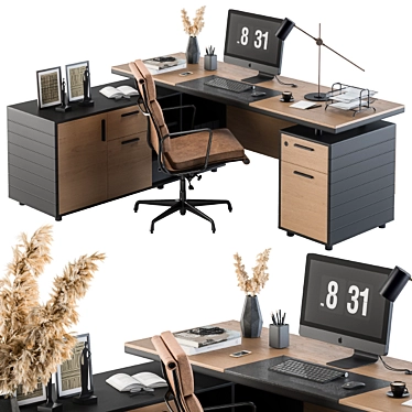 Elegant Executive Office Furniture Set 3D model image 1 