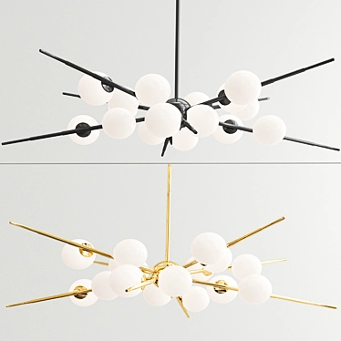 Sparkling Gold Cherry Bomb Chandelier 3D model image 1 