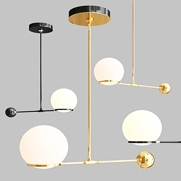 Contrapesso Brass LED Pendant 3D model image 1 