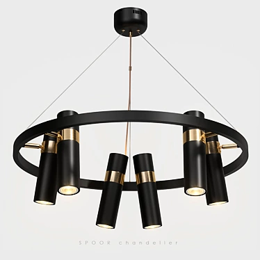 Lampatron Spoor 6-Lamp Chandelier 3D model image 1 