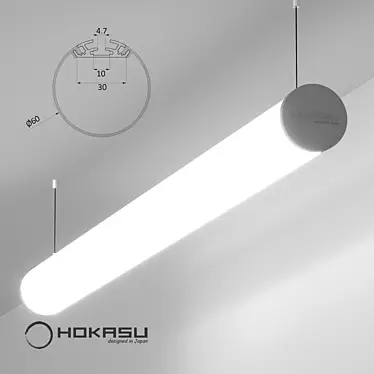 Modern Linear Lamp HOKASU D60 3D model image 1 