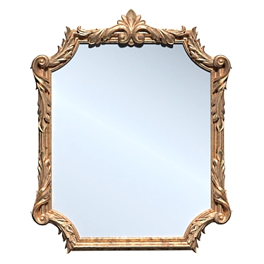 Elegant Bronze Frame Mirror 3D model image 1 