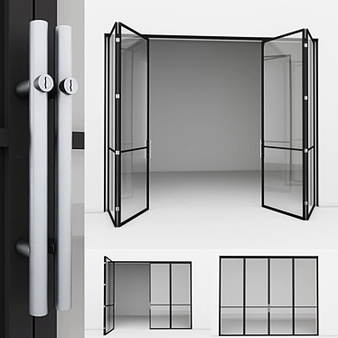 Sleek Aluminum Door 4: Vray & Corona 3D model image 1 