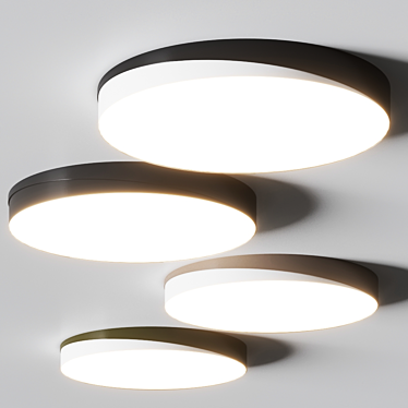 Sleek LED Metal Ceiling Light 3D model image 1 