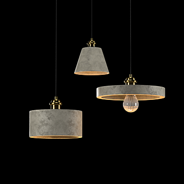 Modern Concrete Lamps 3D model image 1 