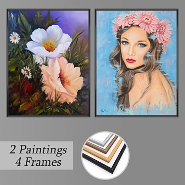 Elegant Wall Art Set 3D model image 1 