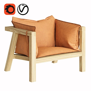 Elegant Outdoor Umomoku Armchair 3D model image 1 