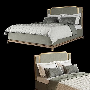 Modern Rooma Indy Bed 3D model image 1 