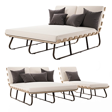 Dimitri Outdoor Chaise Set: Ultimate Relaxation in Style 3D model image 1 