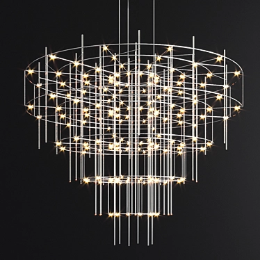 Sleek 80cm Spy Quasar Chandelier 3D model image 1 