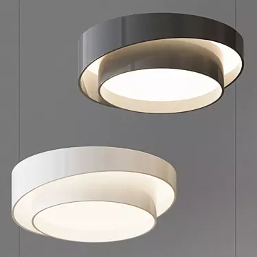 Winton: Modern Double Ring Ceiling Light 3D model image 1 