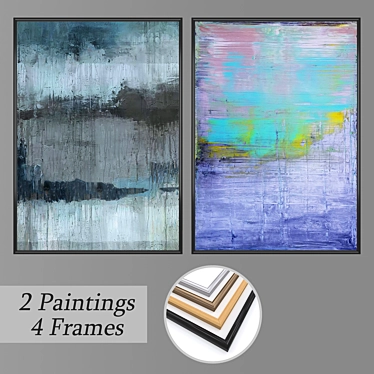 Elegant Wall Art Set with Multiple Frames 3D model image 1 