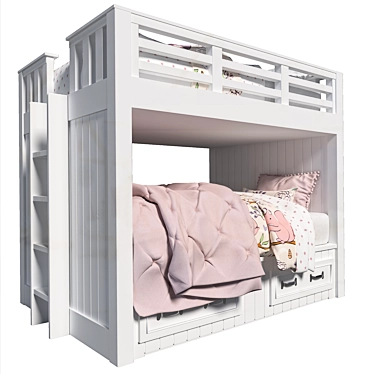 Stylish Belden Full-Over-Full Bunk Bed 3D model image 1 