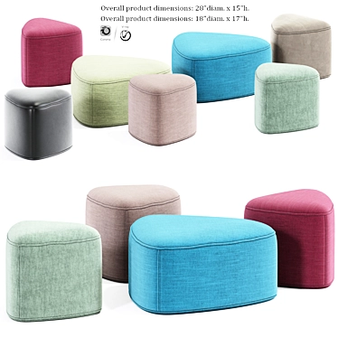 Luxury Pebble Ottoman Collection 3D model image 1 