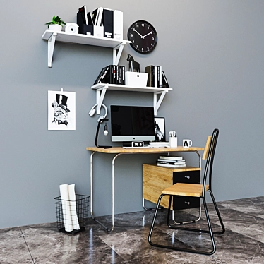 "Bauhaus" Work Table - Sleek and Functional 3D model image 1 
