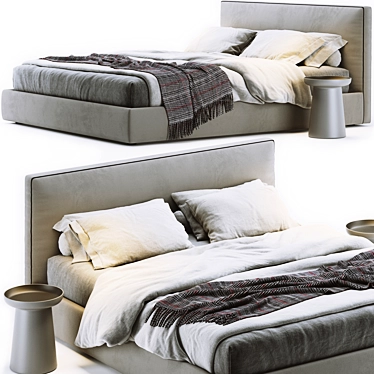 Alberta Laguna Bed: Stylish and Comfortable 3D model image 1 