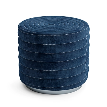 Spiral Bliss Round Pouf 3D model image 1 