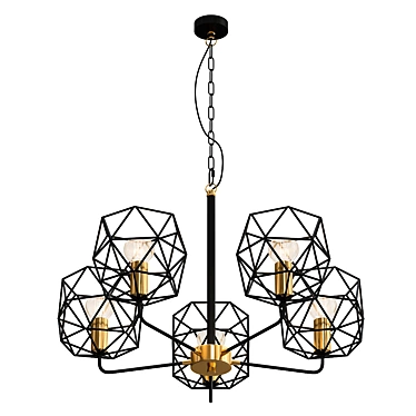 Industrial Geometric Pendant Light 3D model image 1 