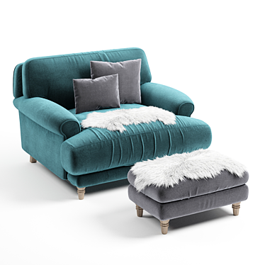 Title: Cozy Slowcoach Armchair Set 3D model image 1 