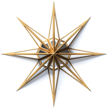 Star-shaped Golden Mirror Leonide 3D model image 1 