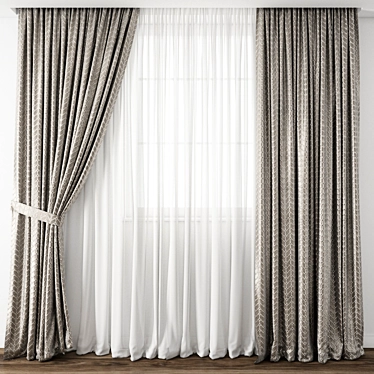 Exquisite Curtain Model - 3ds Max & Obj 3D model image 1 