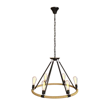 Vintage Rope Pendant Light - LOFT1861/6 3D model image 1 