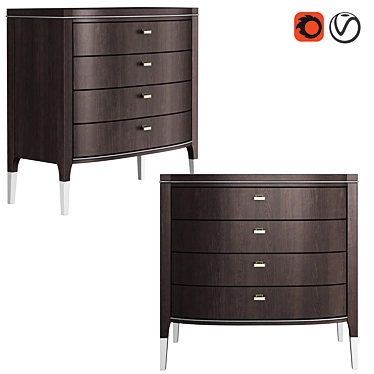 Grand 4-Drawer Home Chest: Elegant and Functional 3D model image 1 