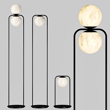 TRIBECA LED Alabaster Floor Lamp 3D model image 1 