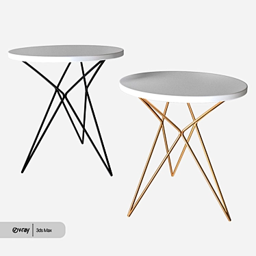 Elegant Adeline Bone Inlay Table 3D model image 1 