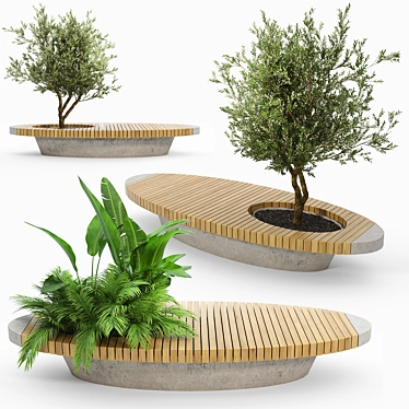 Floral Bench: Stylish Garden Seating 3D model image 1 