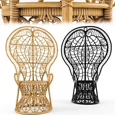 Natural Rattan Outdoor Chair 3D model image 1 