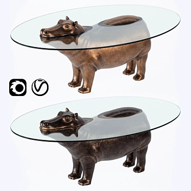 Hippo Table: Modern, Stylish Design 3D model image 1 