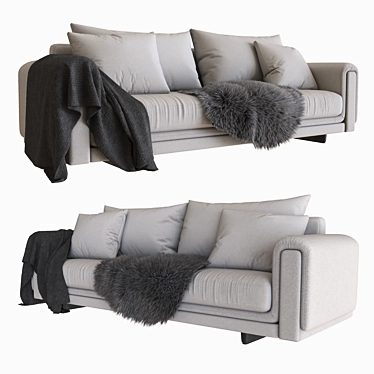 Modern Fabric Sofa Set 3D model image 1 