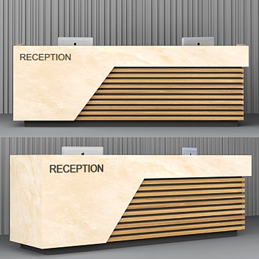 Modern Reception Desk - 1210x3500x900mm 3D model image 1 