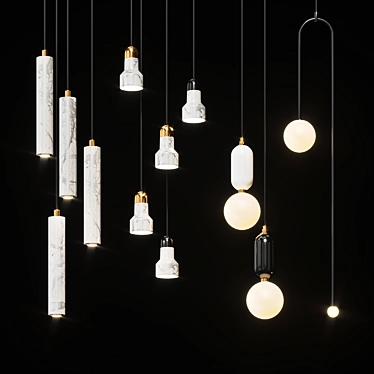 Elegant Pendant Lights Collection: Lampatron # 2 3D model image 1 
