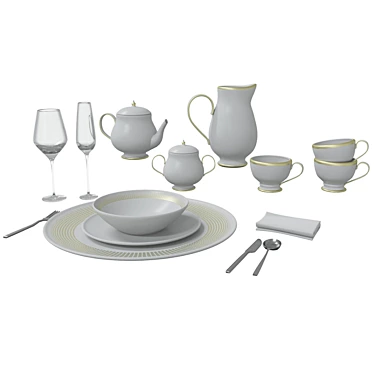 Elegant Kitchen Set 3D model image 1 