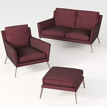 Minimalist Luxury: Casadesus Ava Sofa Set 3D model image 1 