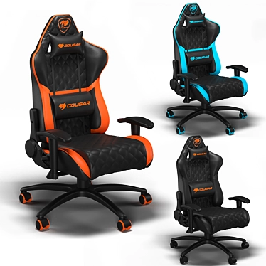 Sleek COUGAR ARMOR ONE Gaming Chair 3D model image 1 