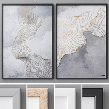 Abstract Art Photo Frames Set 3D model image 1 