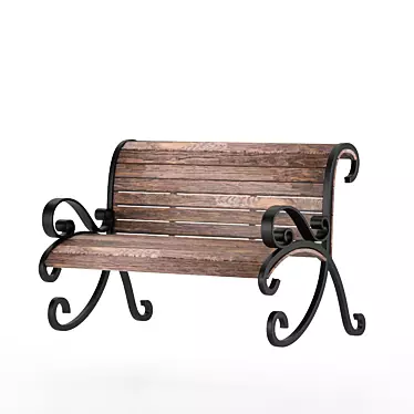 Modern Outdoor Bench 3D Model 3D model image 1 