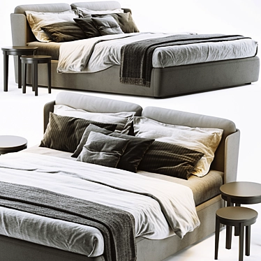 Elegant Meridiani Kira Bed Set 3D model image 1 